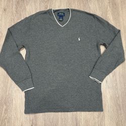 Polo  Ralph Lauren  waffle-knit v-neck sweater XL