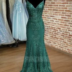 green mermaid prom dress size XL
