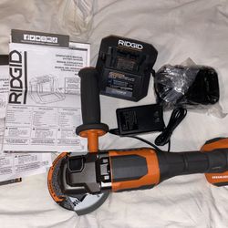 NEW RIDGID Angle Grinder 4-1/2” 18V brushless cordless with 4.0 Ah battery and charger