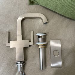 Lava Odoro Brushed Nickel Bathroom Faucet Single Hole, Modern Two Handle Bathroom Sink Faucet High Arc Swivel Vanity Faucet with Pop up Drain, Deck Pl