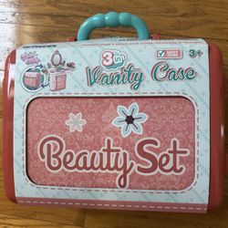 NWT 16pcs Girls 3-in-1 Vanity Case Beauty Set