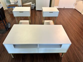 3 piece mid century modern coffee table set
