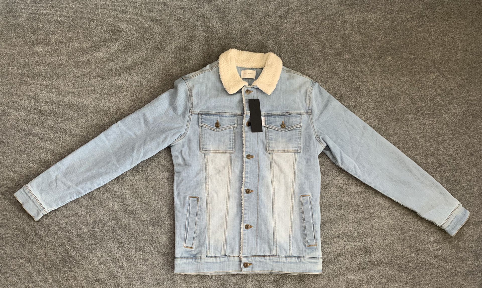 Mens Saint Morta Sherpa Denim Button up jacket Size M Retails $120🔥🔥🔥