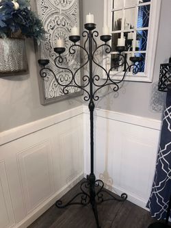 Iron floor candelabra set of two