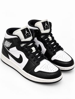 Nike Air Jordan 1 Mid Black White Sneakers