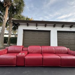 🚚 Electric Sectional  Recliner Couch/Sofa - Leather - LIKE NEW - Delivery Available 🚛