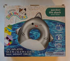 SQUISHMALLOWS Shark Pool Float Big Kids Adults Max 198Lbs