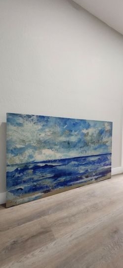 Extra Large ocean blue water canvas painting