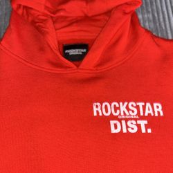 Red RockStar Dist Hoodie 12Y