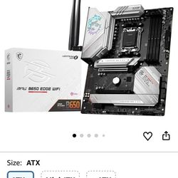 MSI MPG B650 Edge WIFI Gaming Motherboard (AMD Ryzen 9000/8000/7000 Series Processors, AM5,ATX,DDR5,PCIe 4.0,M.2 SATA 6Gb/s USB 3.2 Gen 2,HDMI/DP 