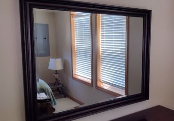 Large Framed Beveled Mirror