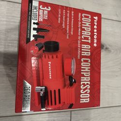 Brand New In Box Firestone Compact Air Compressor 12 V, 9.8 Ft Cord, 1.3 Ft Air Hose, Quick Easy Setup 