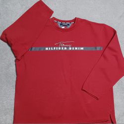 Men's Size 2XLARGE Tommy Hilfiger Long Sleeve Sweatshirt Soft Red