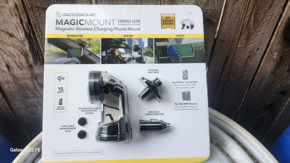 Scoche Magicmount Magnetic Wireless Charging Phone Mount- iPhone 12 Up NEW