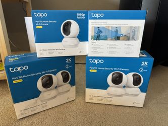 6 Total LIKE NEW*TP-Link Tapo Pan/Tilt Home Security Camera Baby Monitor, Pet Camera w/Motion Detect