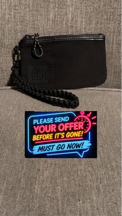 BÉIS Black Wristlet Clutch Pouch