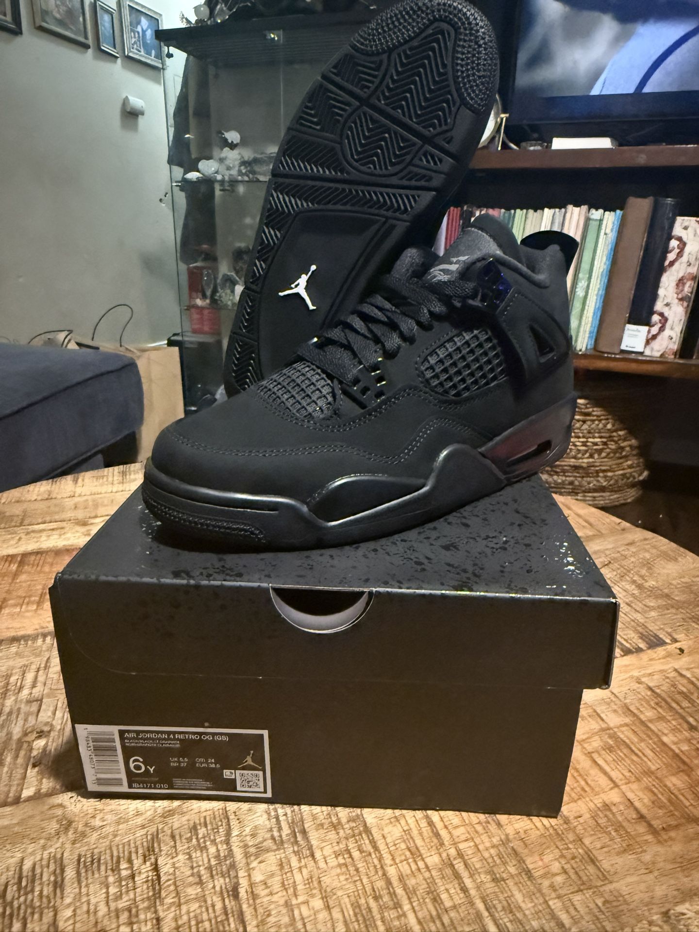 Jordan 4 Black Cat Size 6y