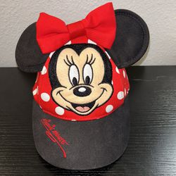MINNIE MOUSE Baseball Hat Polka-Dot Ears Bow Walt Disney World Toddler 50-54 Cm