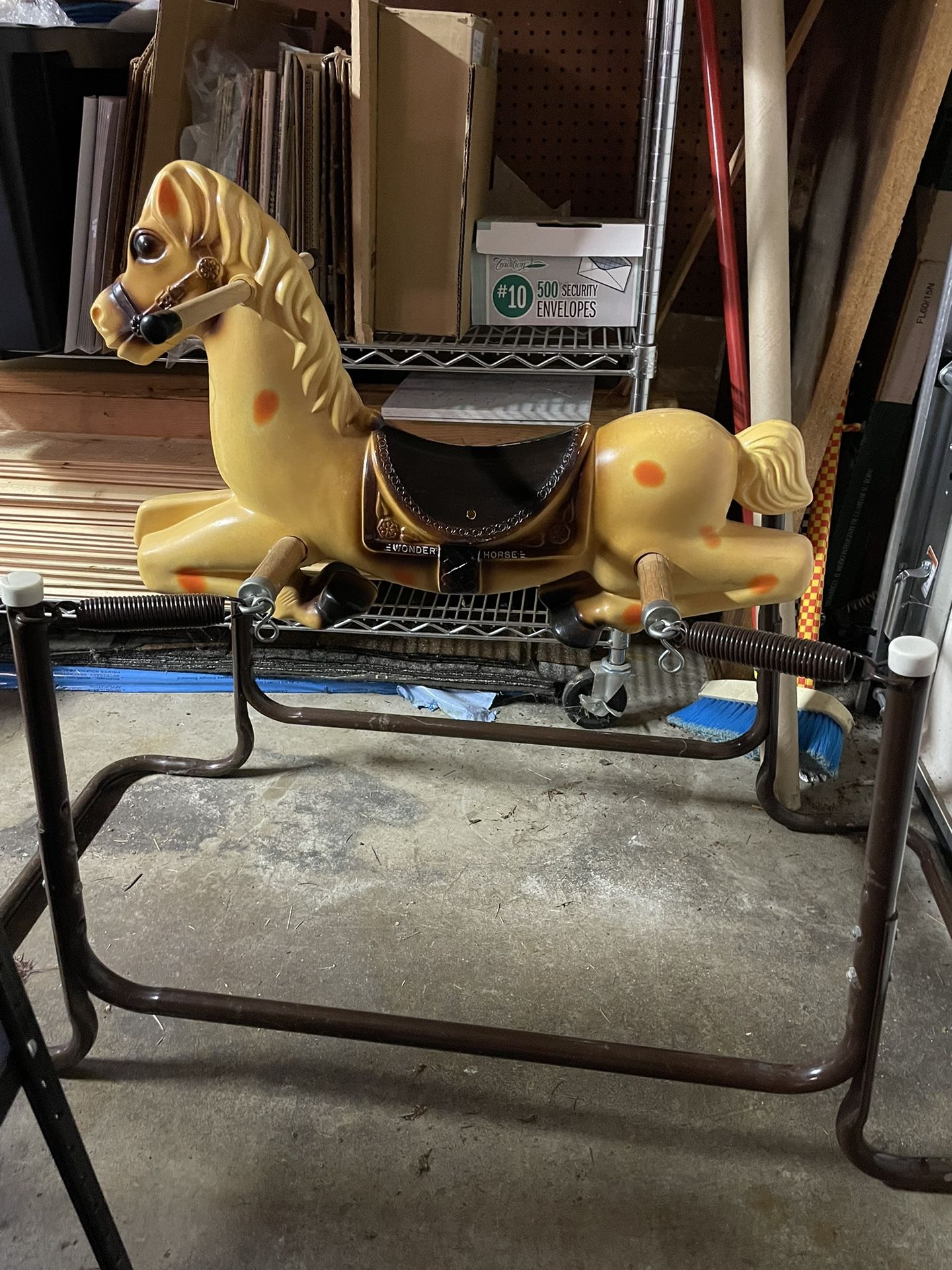 Vintage Wonder Horse Riding Toy - Small (Toddler?) Size, 45” x 20” x 33” Footprint, Solid Condition 