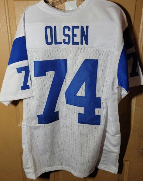 RAMS THROWBACK #74 MERLIN OLSEN CUSTOM HIGH QUALITY STITCHED