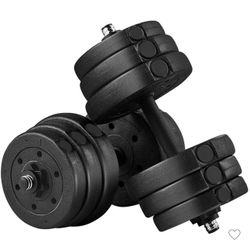 44LB Adjustable Dumbbell Set Black