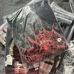 Black/Red Web Sp5der Hoodie