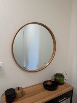 Circle Wooden Mirror