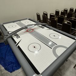 ESPN 7 Foot Air Powered Hockey Table w/ Electronic Scorer, 2 Pucks and 2 Pushers