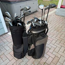 (2) mens right handed golf club set with golf bag $80 each