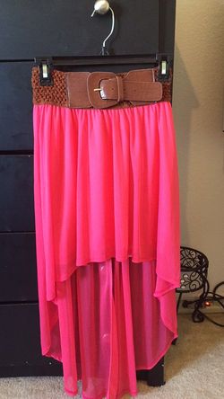 Long pink/coral skirt