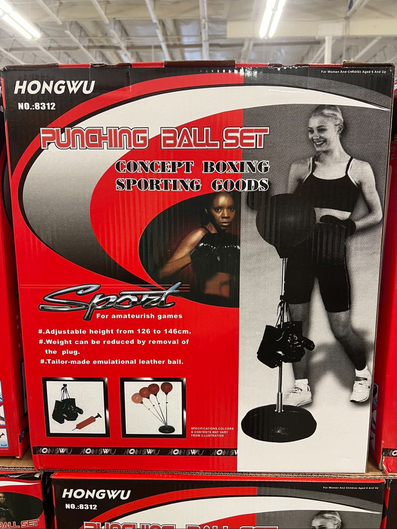 Adjustable Free Standing Punching Speed Ball Bag with Boxing Gloves and Jump Rope