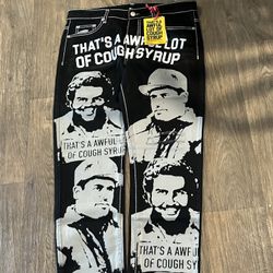 Awful Lot Of Cough Syrup x Asaali Black & Grey Pablo Escobar & El Chapo Jeans  