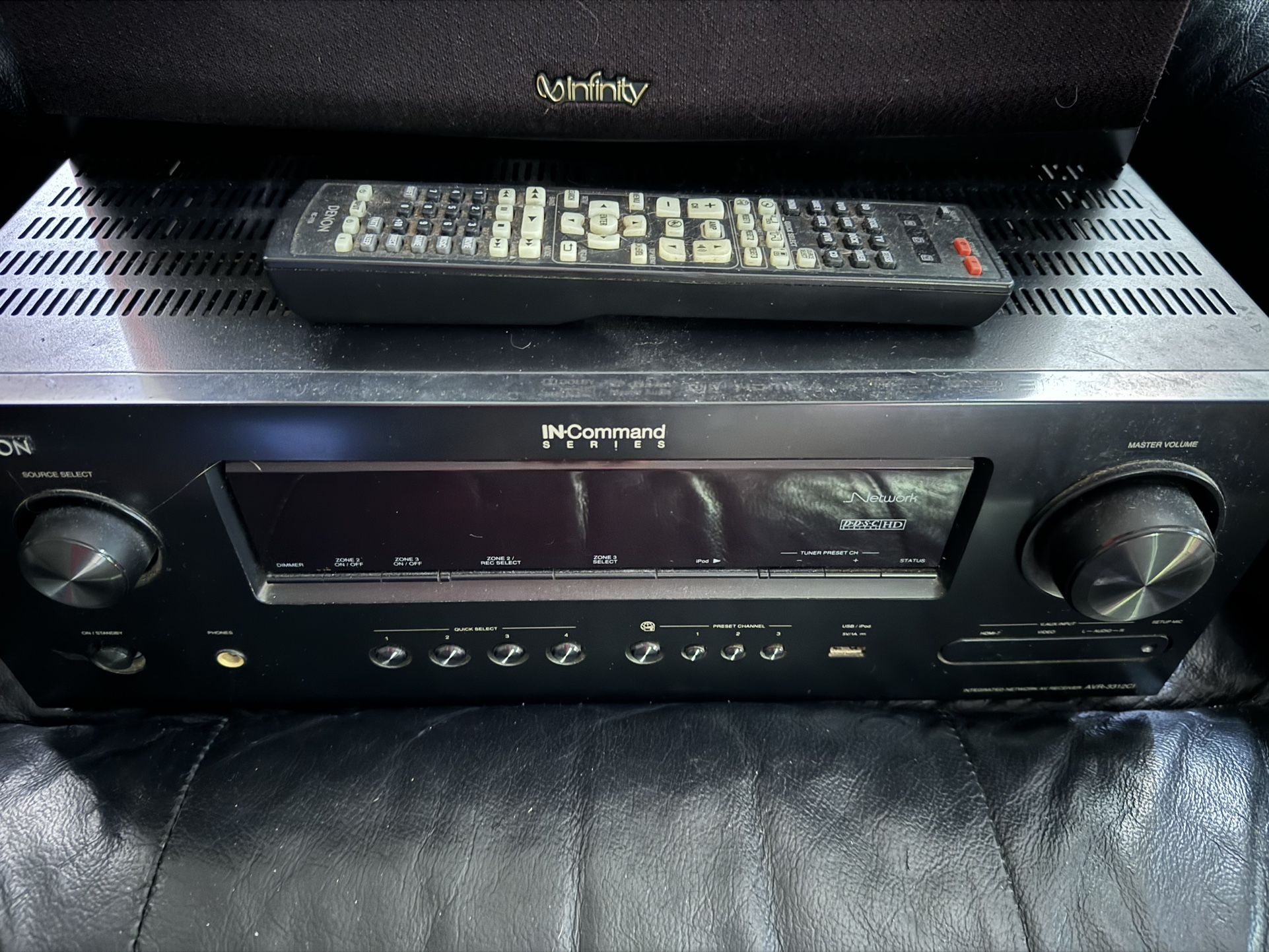 Denon AVR-3312CI IN Receiver With Infinity Entra Center Speaker and Definitive Technology Bp 8040