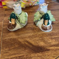 Pair Of Duck Candle Holders