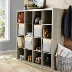 Better Homes & Gardens 16-Cube Storage Organizer, Rustic Gray