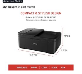 Canon PIXMA MX  All-in-One Wireless Printer, Home Use with Auto Document Feeder, Mobile Printing and Built-in Fax, Black