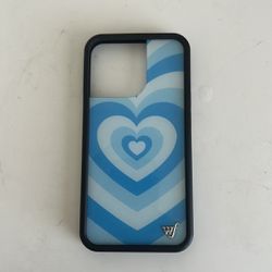 Wildflower Blue Heart Love iPhone 14 Pro Case 