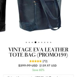 Genuine Vintage Eva Leather Tote Bag 