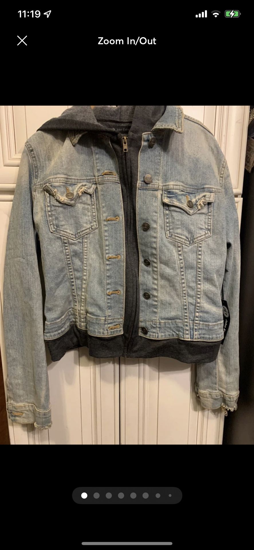 jet john eshaya denim double jacket hoodie M/L