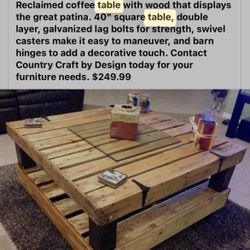 Rolling Pallet Table 
