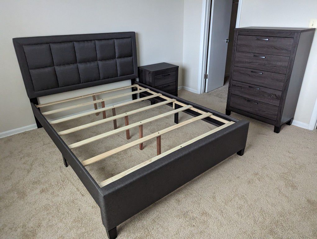 New! Grey Queen 3PC Bedroom Set