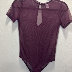Sheer Burgundy Victoria Secret Bodysuit