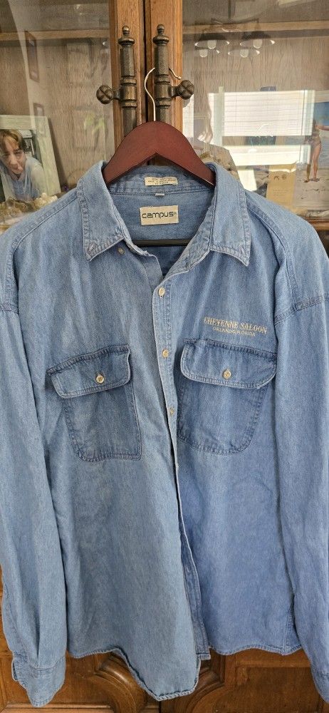 Vintage Denim Cheyenne Station Shirt Size XL
