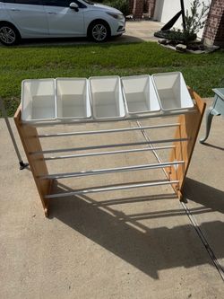 Kids Storage shelf with containers