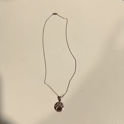  925 ADORABLE  NECKLACE W/ PAW PRINT 18 “