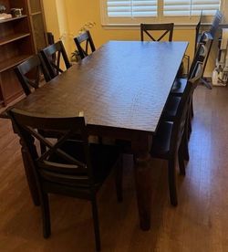 Large, 38”x82”, Hammered Wood Dining Table