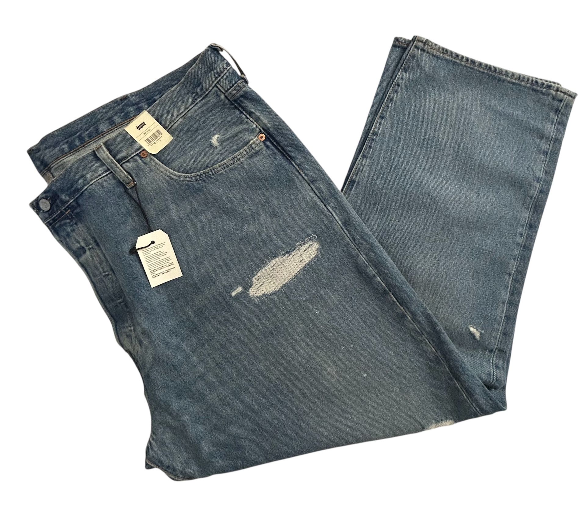 LEVI’S Original Fit 501 Button Fly Distressed Jeans  Big & Tall 50x32 NWT