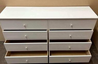 New White 8 Drawers 