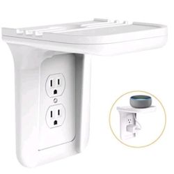 Perlesmith Wall Outlet Shelf Holder Organizer 15lbs- White