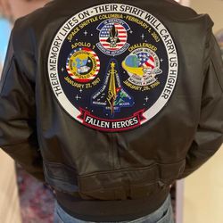 Commemorative Leather Bomber Jacket